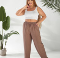 Женские штаны свободного кроя 50-52/58-60 кофейного цвета (арт. 25023)